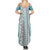 Hawaii Makahiki Turtle Summer Maxi Dress Blue Tapa Pattern - Polynesian Pride