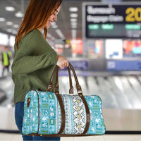 Hawaii Makahiki Turtle Travel Bag Blue Tapa Pattern - Polynesian Pride