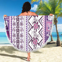 Hawaii Makahiki Turtle Beach Blanket Violet Tapa Pattern - Polynesian Pride