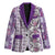 Hawaii Makahiki Turtle Blazer Violet Tapa Pattern - Polynesian Pride