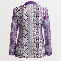 Hawaii Makahiki Turtle Blazer Violet Tapa Pattern - Polynesian Pride