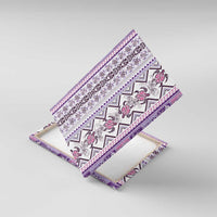 Hawaii Makahiki Turtle Canvas Wall Art Violet Tapa Pattern - Polynesian Pride