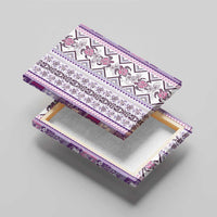 Hawaii Makahiki Turtle Canvas Wall Art Violet Tapa Pattern - Polynesian Pride