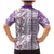 Hawaii Makahiki Turtle Family Matching Mermaid Dress and Hawaiian Shirt Violet Tapa Pattern - Polynesian Pride