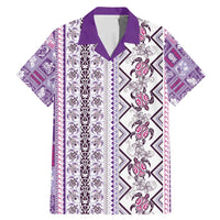 Hawaii Makahiki Turtle Family Matching Mermaid Dress and Hawaiian Shirt Violet Tapa Pattern - Polynesian Pride