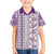 Hawaii Makahiki Turtle Family Matching Off The Shoulder Long Sleeve Dress and Hawaiian Shirt Violet Tapa Pattern - Polynesian Pride