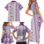Hawaii Makahiki Turtle Family Matching Short Sleeve Bodycon Dress and Hawaiian Shirt Violet Tapa Pattern - Polynesian Pride