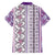 Hawaii Makahiki Turtle Family Matching Short Sleeve Bodycon Dress and Hawaiian Shirt Violet Tapa Pattern - Polynesian Pride