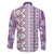 Hawaii Makahiki Turtle Family Matching Tank Maxi Dress and Hawaiian Shirt Violet Tapa Pattern - Polynesian Pride