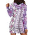 Hawaii Makahiki Turtle Hoodie Dress Violet Tapa Pattern - Polynesian Pride