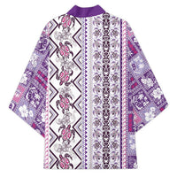 Hawaii Makahiki Turtle Kimono Violet Tapa Pattern - Polynesian Pride