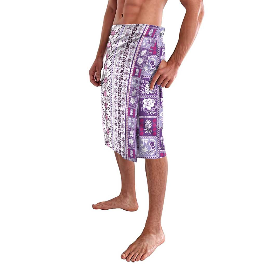 Hawaii Makahiki Turtle Lavalava Violet Tapa Pattern - Polynesian Pride