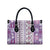 Hawaii Makahiki Turtle Leather Bag Violet Tapa Pattern - Polynesian Pride