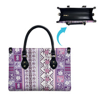 Hawaii Makahiki Turtle Leather Bag Violet Tapa Pattern - Polynesian Pride