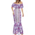 Hawaii Makahiki Turtle Mermaid Dress Violet Tapa Pattern - Polynesian Pride