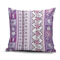 Hawaii Makahiki Turtle Pillow Cover Violet Tapa Pattern - Polynesian Pride