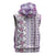 Hawaii Makahiki Turtle Sleeveless Zip Hoodie Violet Tapa Pattern - Polynesian Pride