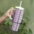 Hawaii Makahiki Turtle Tumbler With Handle Violet Tapa Pattern - Polynesian Pride