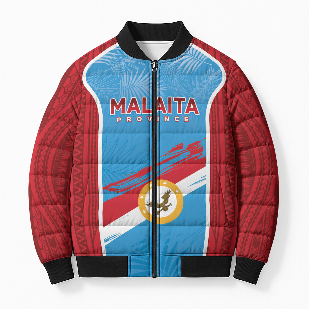 Personalised Malaita Province Day Bomber Puffer Jacket Unique Style LT05 Unisex Blue - Polynesian Pride