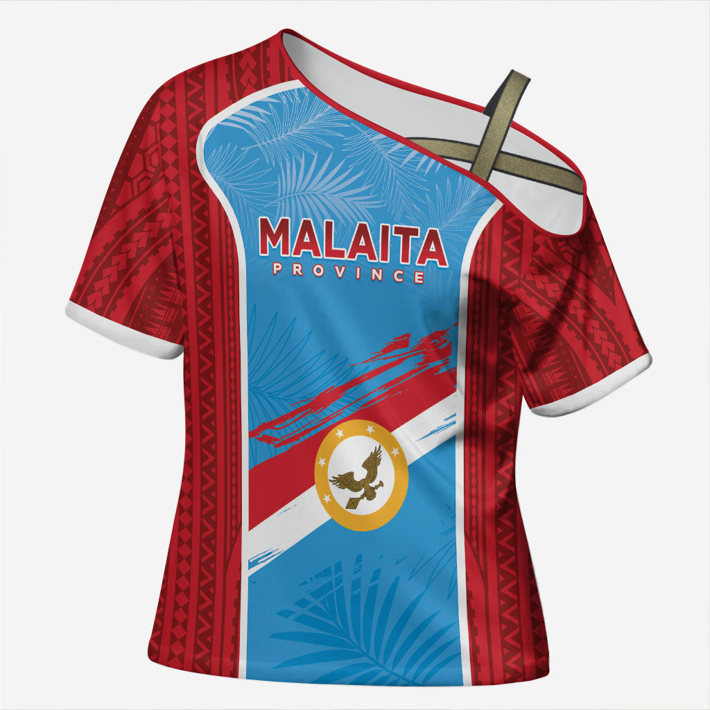 Personalised Malaita Province Day Cross Shoulder Shirt Unique Style LT05 Female Blue - Polynesian Pride