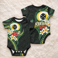 Solomon Islands Western Province Baby Onesie Polynesian Pattern With Tropical Flowers LT05 - Polynesian Pride