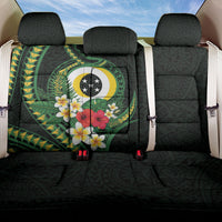Solomon Islands Western Province Back Car Seat Cover Polynesian Pattern With Tropical Flowers LT05 One Size Green - Polynesian Pride