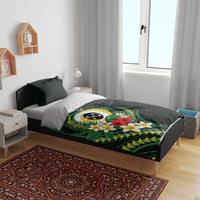 Solomon Islands Western Province Bedding Set Polynesian Pattern With Tropical Flowers LT05 - Polynesian Pride
