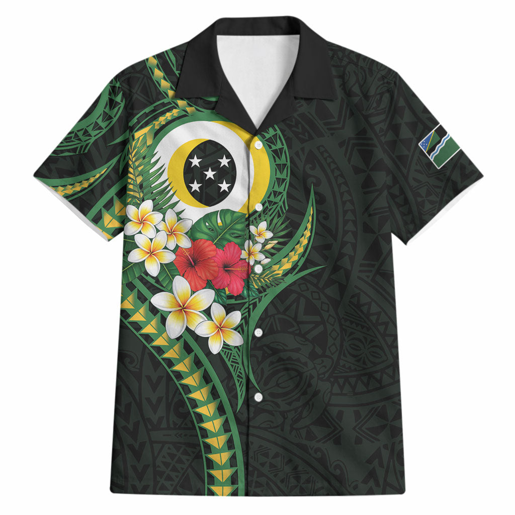 Solomon Islands Western Province Hawaiian Shirt Polynesian Pattern With Tropical Flowers LT05 Green - Polynesian Pride