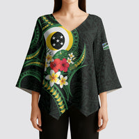 Solomon Islands Western Province Kimono Sleeve Blouse Polynesian Pattern With Tropical Flowers LT05 - Polynesian Pride