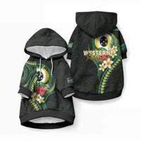 Solomon Islands Western Province Pet Hoodie Polynesian Pattern With Tropical Flowers LT05 Pullover Green - Polynesian Pride