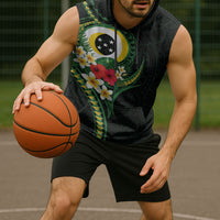 Solomon Islands Western Province Sleeveless Hoodie Polynesian Pattern With Tropical Flowers LT05 - Polynesian Pride