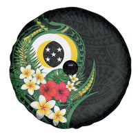 Solomon Islands Western Province Spare Tire Cover Polynesian Pattern With Tropical Flowers LT05 - Polynesian Pride