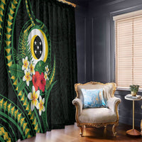 Solomon Islands Western Province Window Curtain Polynesian Pattern With Tropical Flowers LT05 - Polynesian Pride