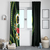 Solomon Islands Western Province Window Curtain Polynesian Pattern With Tropical Flowers LT05 - Polynesian Pride