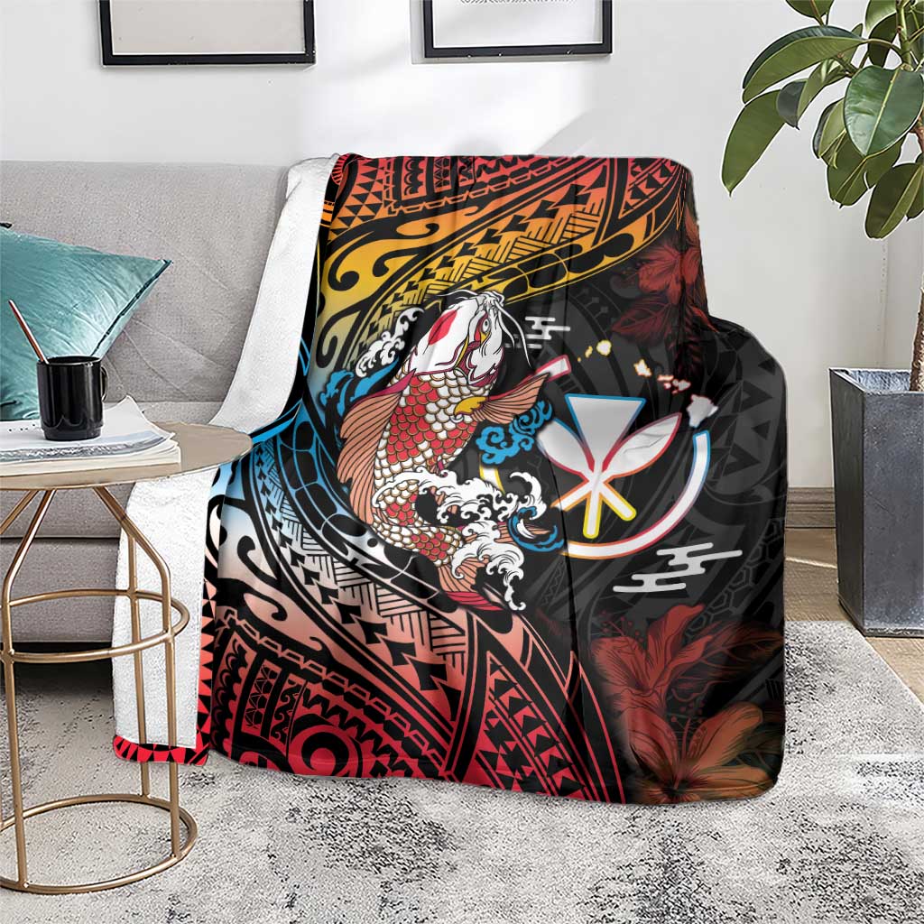 Hawaii And Japan Blanket Koi Fish With Kanaka Maoli