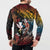 Hawaii And Japan Button Sweatshirt Koi Fish With Kanaka Maoli