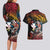 Hawaii And Japan Couples Matching Long Sleeve Bodycon Dress and Hawaiian Shirt Koi Fish With Kanaka Maoli