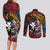 Hawaii And Japan Couples Matching Long Sleeve Bodycon Dress and Long Sleeve Button Shirt Koi Fish With Kanaka Maoli