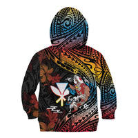 Hawaii And Japan Kid Hoodie Koi Fish With Kanaka Maoli
