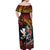 Hawaii And Japan Off Shoulder Maxi Dress Koi Fish With Kanaka Maoli