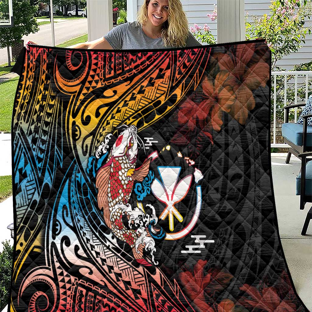 Hawaii And Japan Quilt Koi Fish With Kanaka Maoli