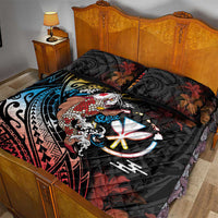 Hawaii And Japan Quilt Bed Set Koi Fish With Kanaka Maoli