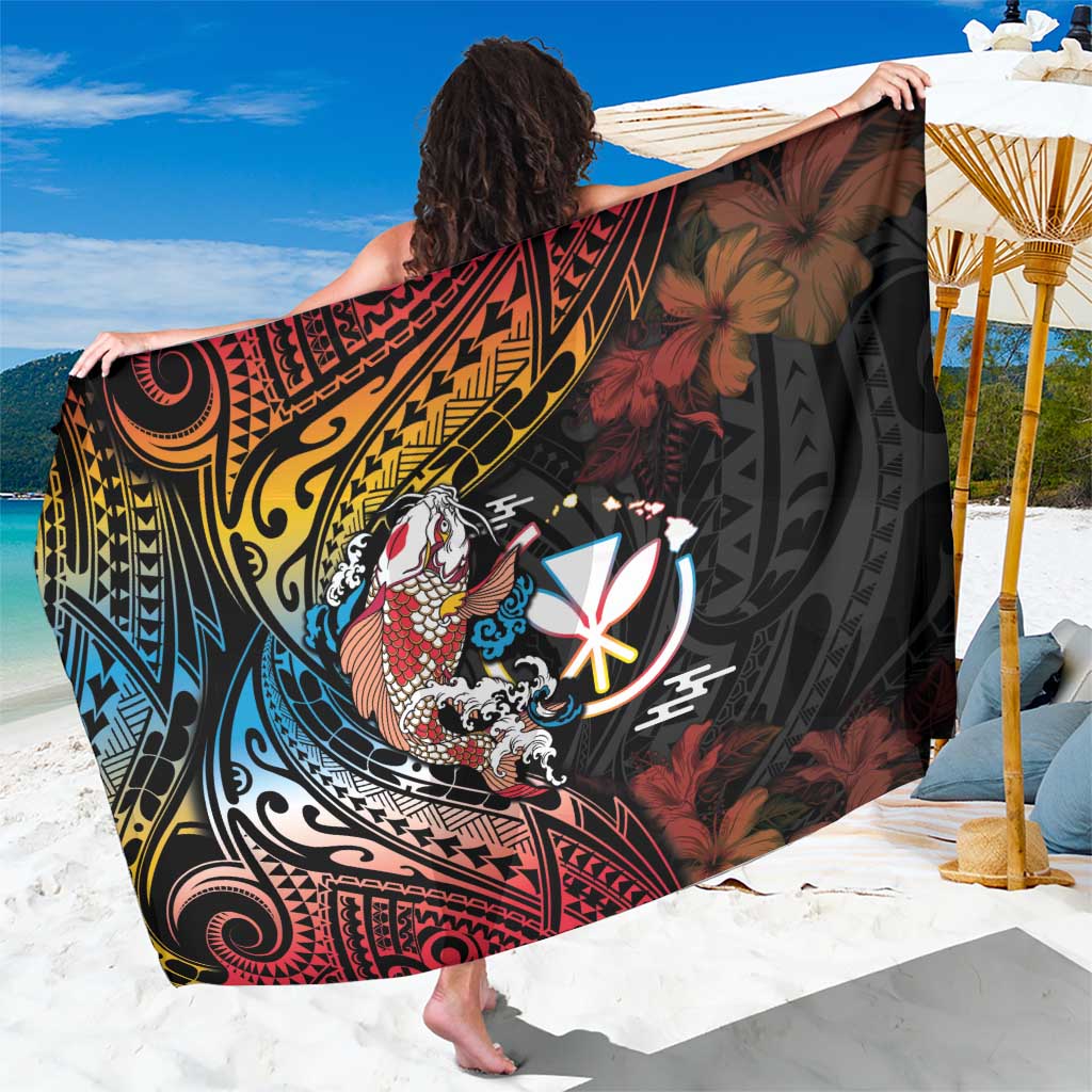 Hawaii And Japan Sarong Koi Fish With Kanaka Maoli