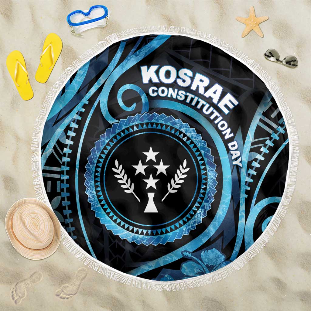 Kosrae Constitution Day Beach Blanket Ocean Floral Pattern