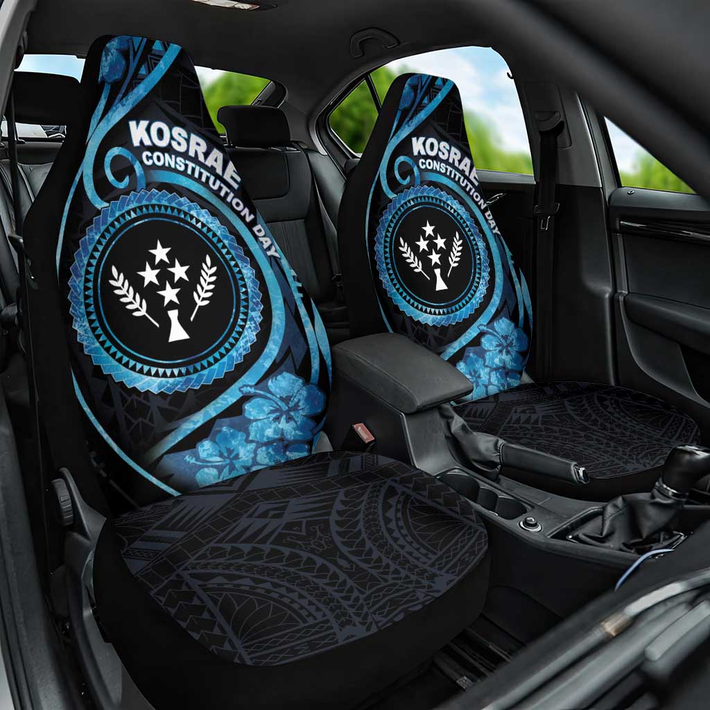 Kosrae Constitution Day Car Seat Cover Ocean Floral Pattern