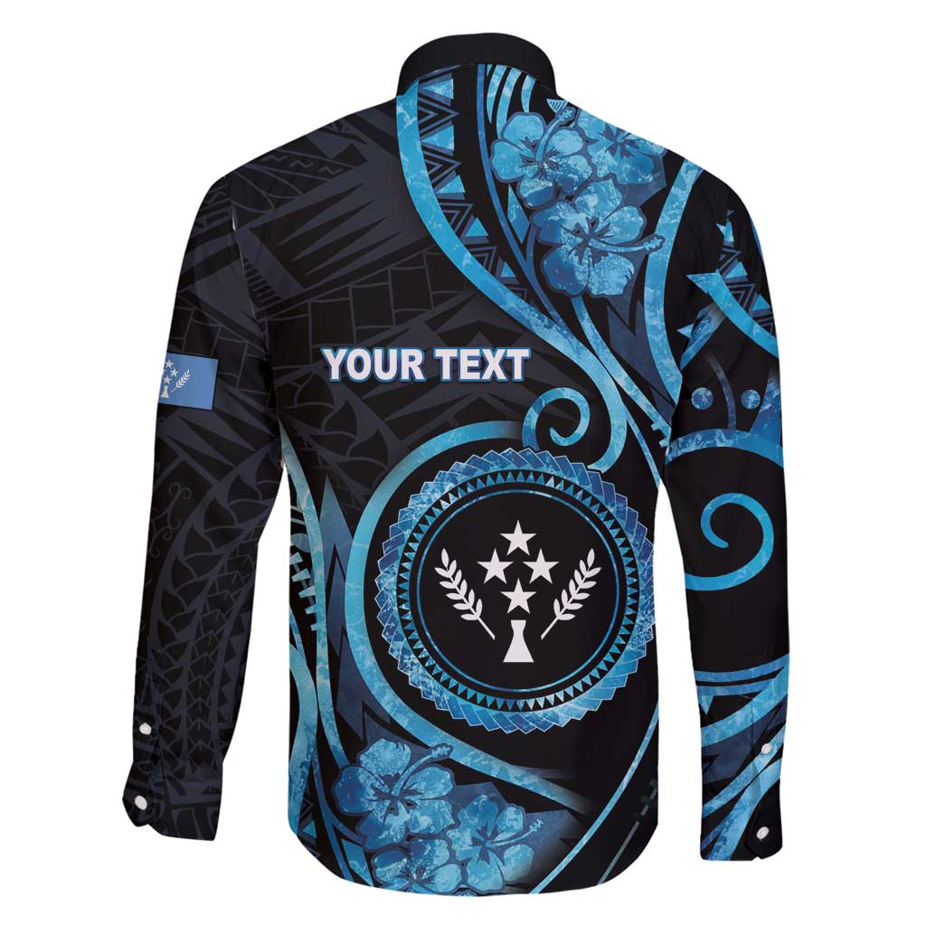 Personalised Kosrae Constitution Day Family Matching Long Sleeve Bodycon Dress and Hawaiian Shirt Ocean Floral Pattern