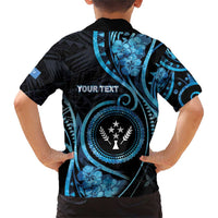 Personalised Kosrae Constitution Day Family Matching Short Sleeve Bodycon Dress and Hawaiian Shirt Ocean Floral Pattern