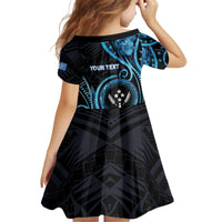 Personalised Kosrae Constitution Day Kid Short Sleeve Dress Ocean Floral Pattern