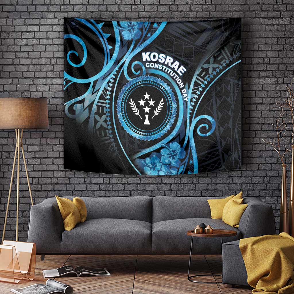 Kosrae Constitution Day Tapestry Ocean Floral Pattern