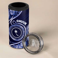 Personalised FSM Chuuk 4 in 1 Can Cooler Tumbler Ocean Floral Pattern
